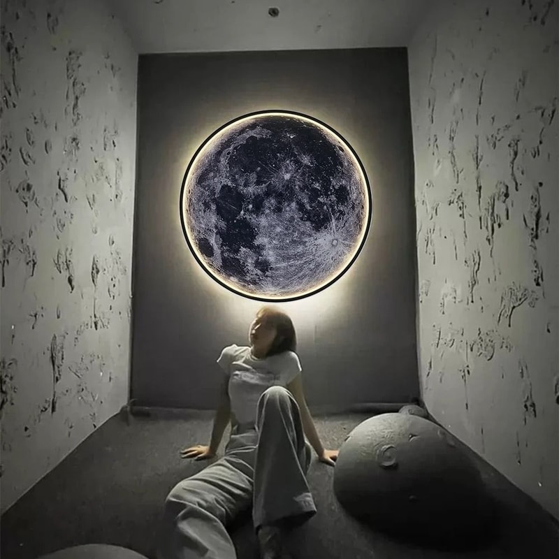 IRALAN Moon Wall Light 3D Earth Mural Remote Control LED Ceiling Lamp 0