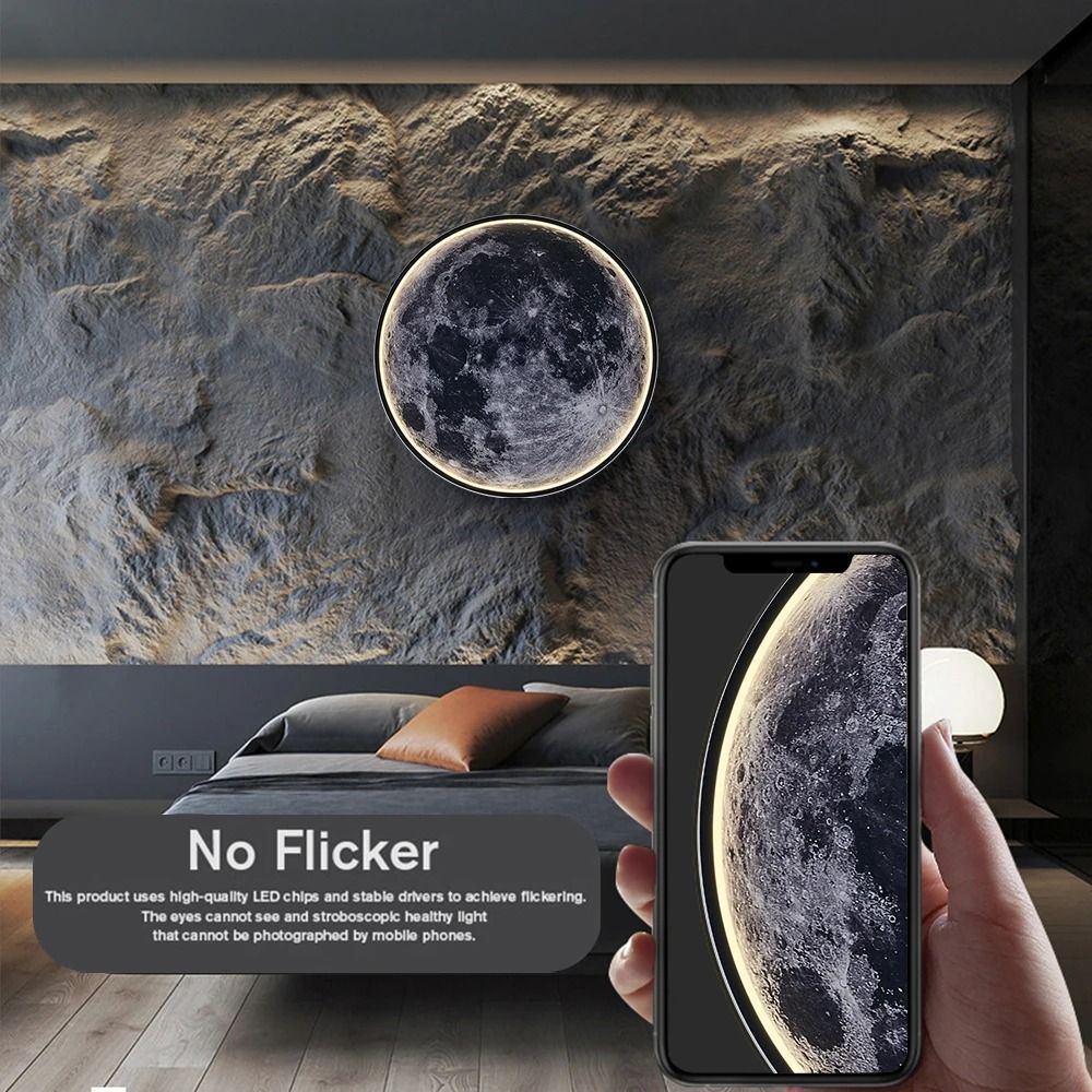 IRALAN Moon Wall Light 3D Earth Mural Remote Control LED Ceiling Lamp 2
