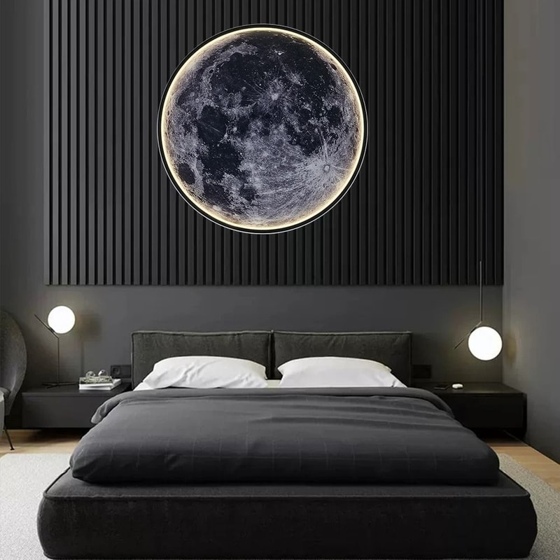 IRALAN Moon Wall Light 3D Earth Mural Remote Control LED Ceiling Lamp 3