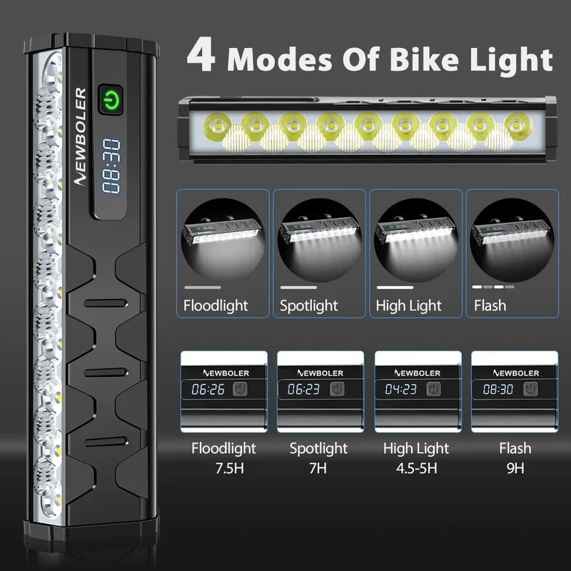10000 MAh Bicycle Light 17 LED Front Double Bracket Power Bank 1