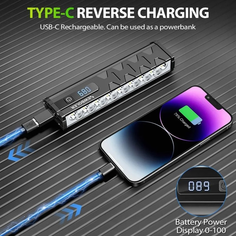 10000 MAh Bicycle Light 17 LED Front Double Bracket Power Bank 4