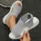 Women Knit Elastic Cloth Wedge Sandals Slip On Lightweight Walking Sandals 13