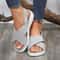 Women Knit Elastic Cloth Wedge Sandals Slip On Lightweight Walking Sandals 20