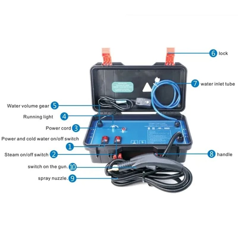 3000W High Pressure Handheld Steam Cleaner For Alkaline Disinfection 5