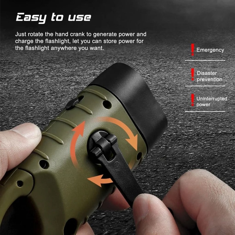 Portable LED Hand Crank Solar Dynamo Flashlight And Tent Light 1