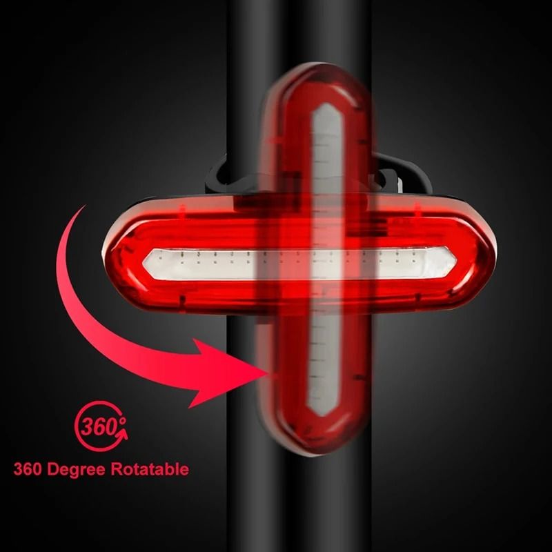 USB Rechargeable Cycling Tail Light With Wide Beam And Reflective Strap 4