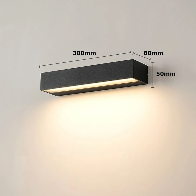 LED Outdoor Strip Wall Light Waterproof 12W 18W 30W 7
