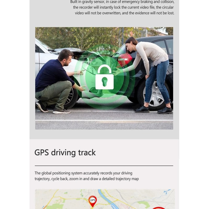 10 Inch Touchscreen Mirror Dash Cam With Front And Rear Cameras 3