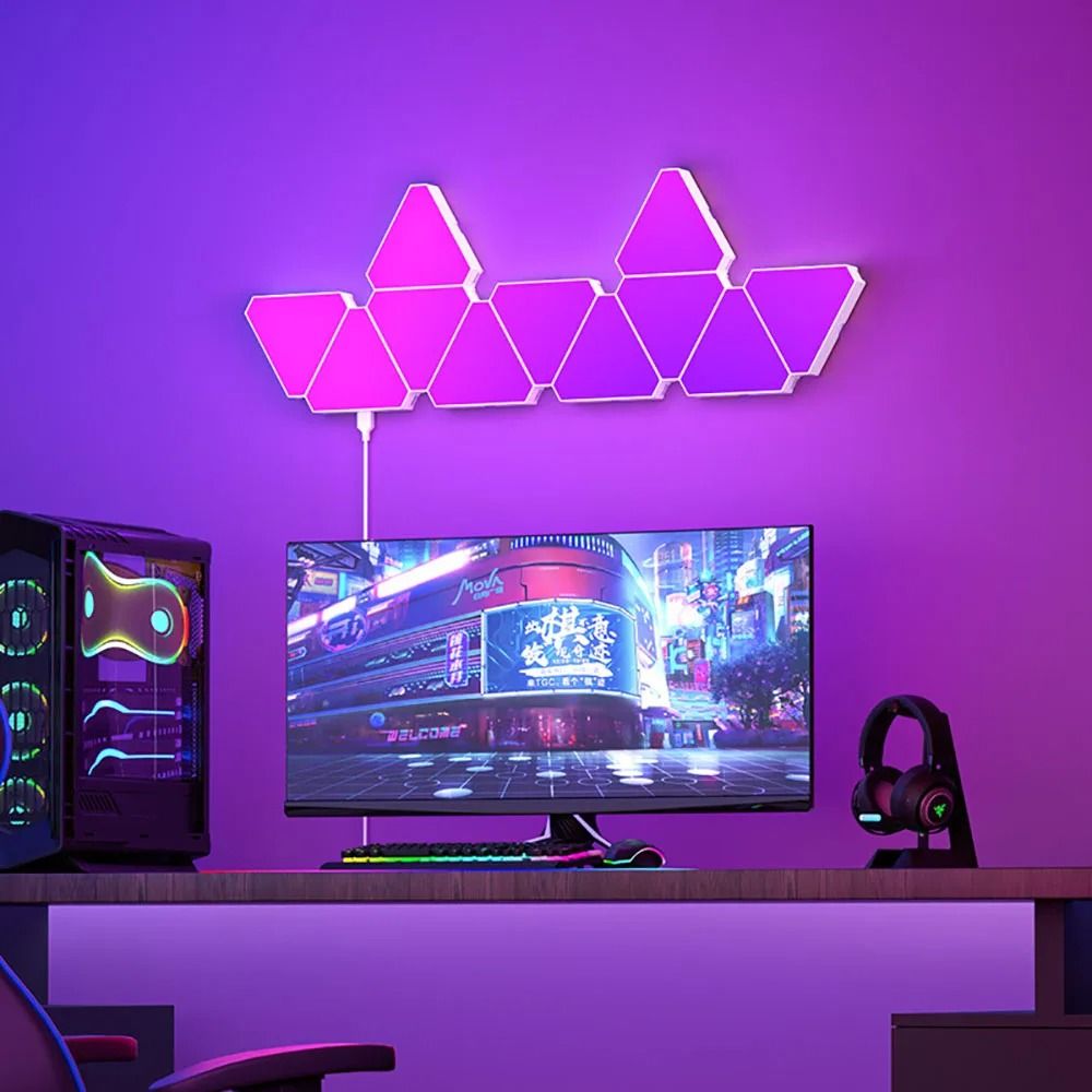 LED Triangular Quantum RGB Wall Lamp With Rhythm Pickup 2