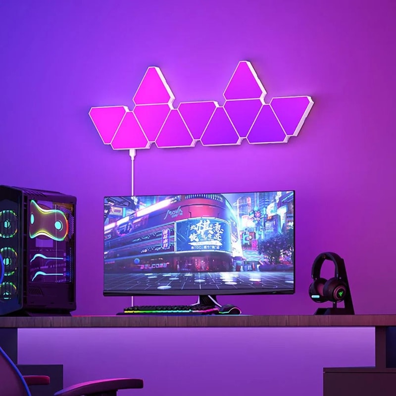 LED Triangular Quantum RGB Wall Lamp With Rhythm Pickup 2