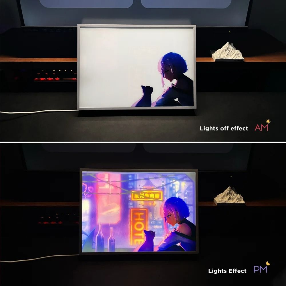 Anime Cyberpunk Neon Wall Lamp USB RGB Photo Frame Night Light 1