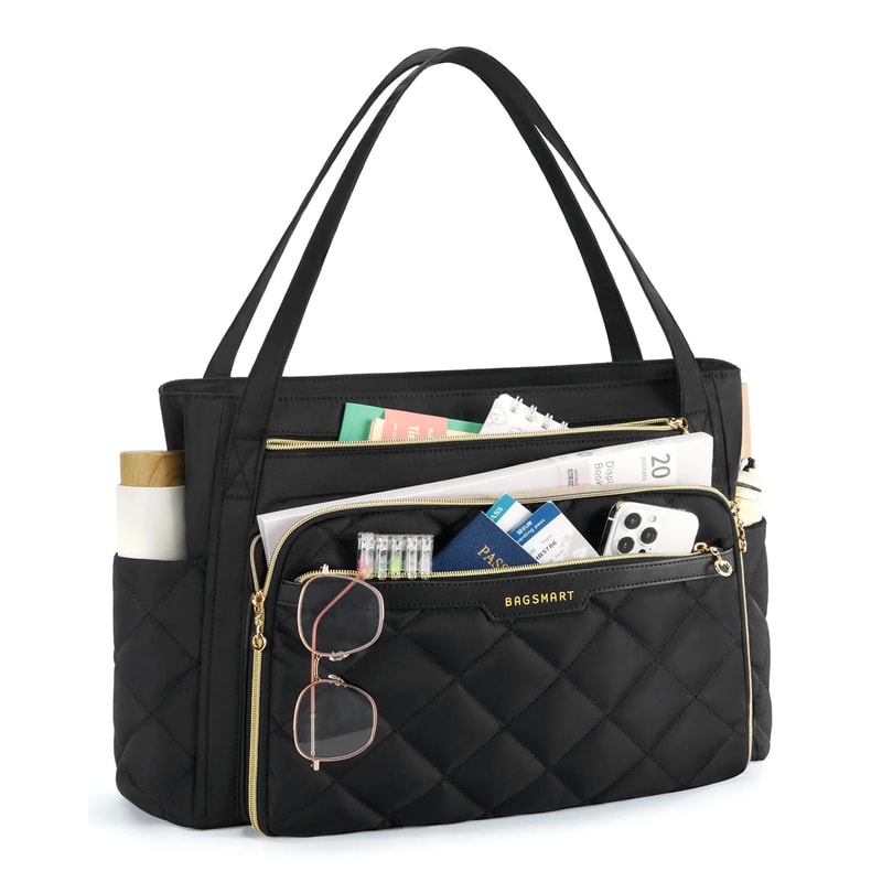 Quilted Laptop Tote Bag 156 Inch Professional Briefcase For Women 1