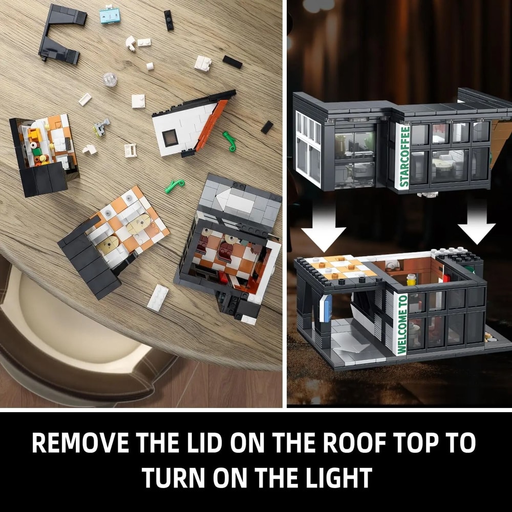 City Coffee House Building Blocks Set With Light 581 PCS 1