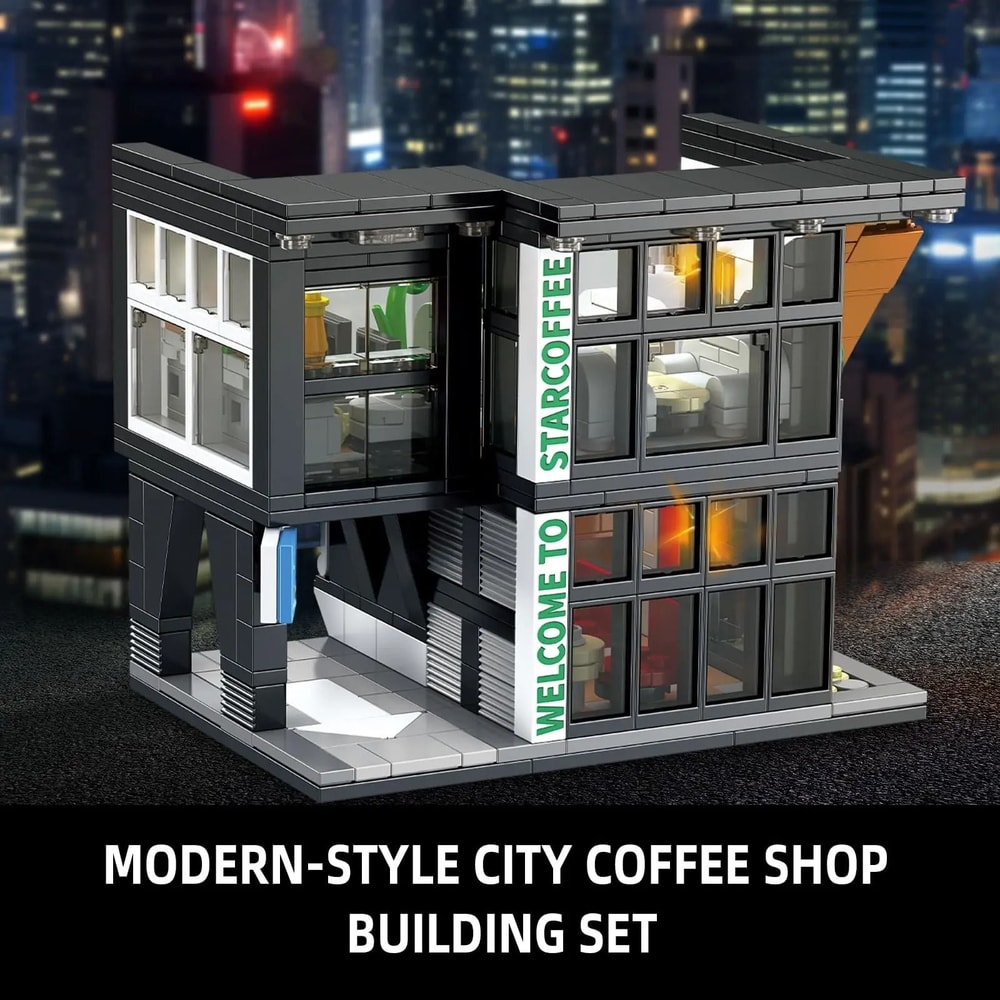City Coffee House Building Blocks Set With Light 581 PCS 2