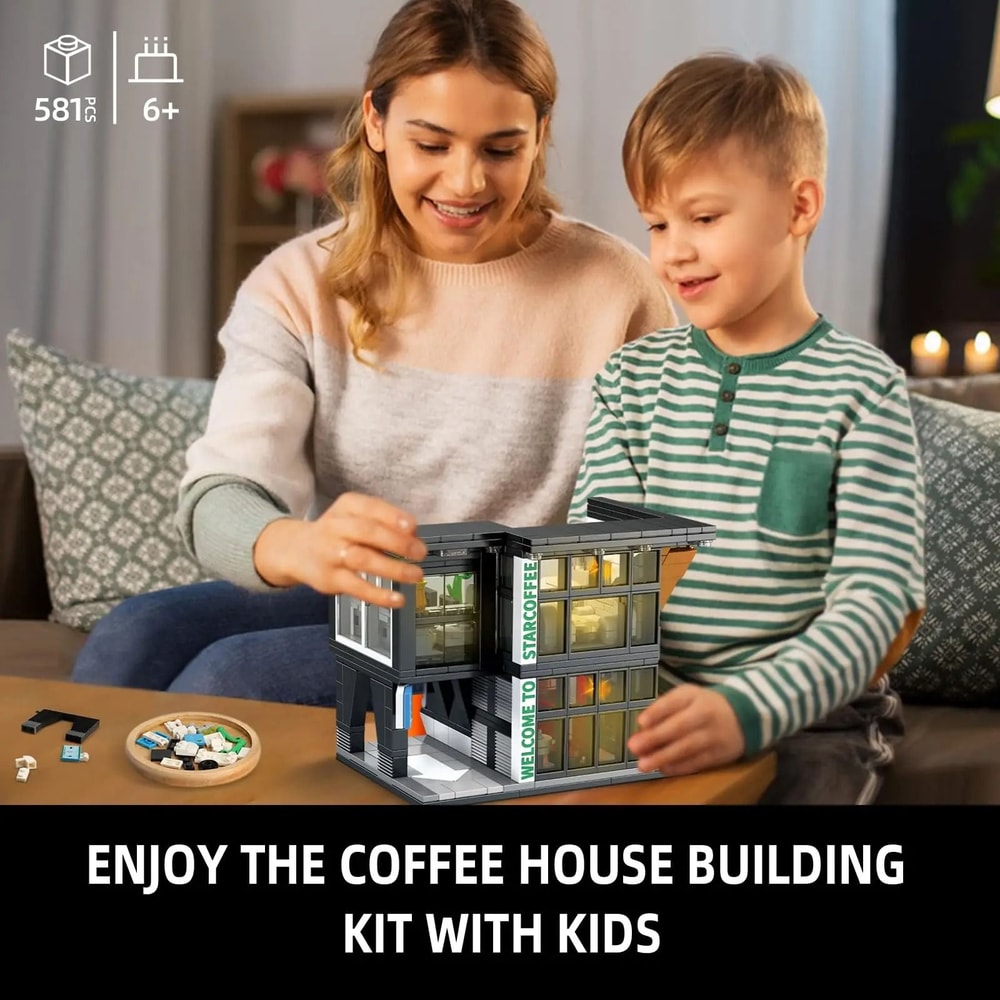 City Coffee House Building Blocks Set With Light 581 PCS 4