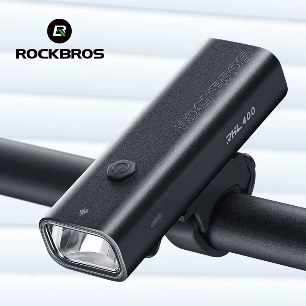 ROCKBROS Waterproof Aluminum Bike Light USB C Rechargeable 200LM 400LM 0