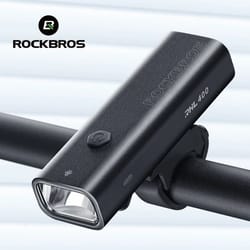 rockbros waterproof aluminum bike light usb c rechargeable 200lm 400lm