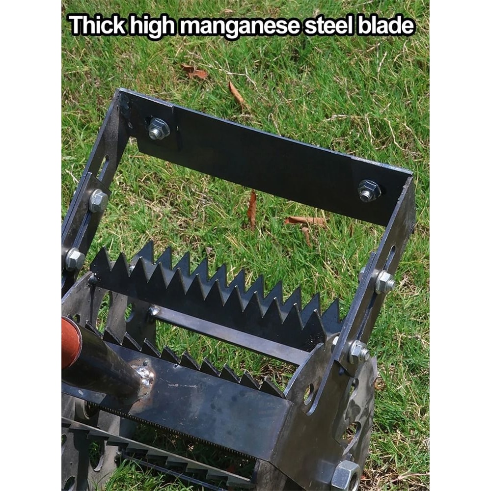Hand Push Wheeled Weeder With Saw Tooth Manganese Steel Blade 2