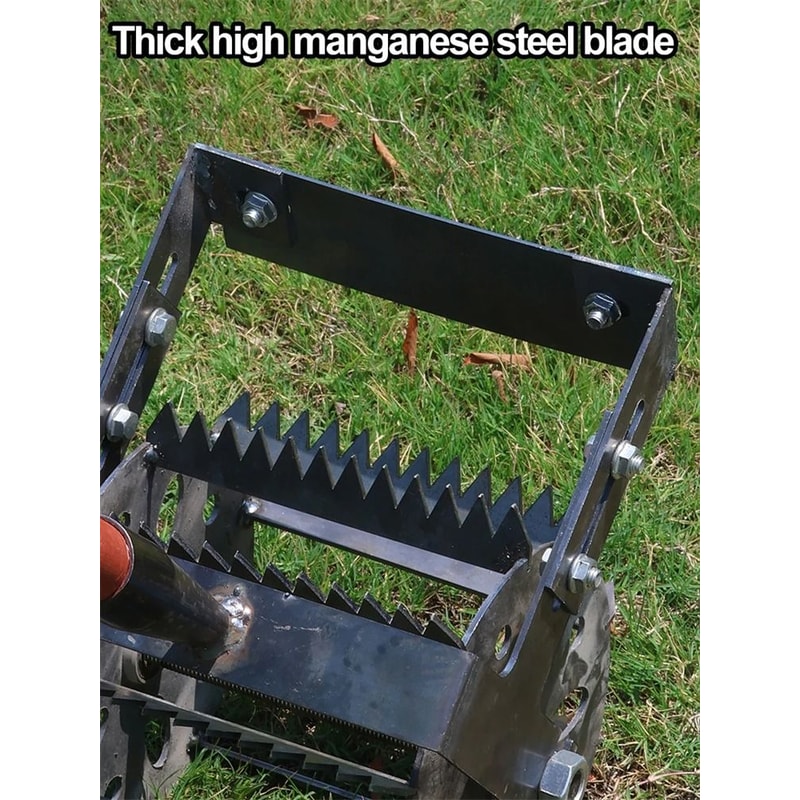 Hand Push Wheeled Weeder With Saw Tooth Manganese Steel Blade 2