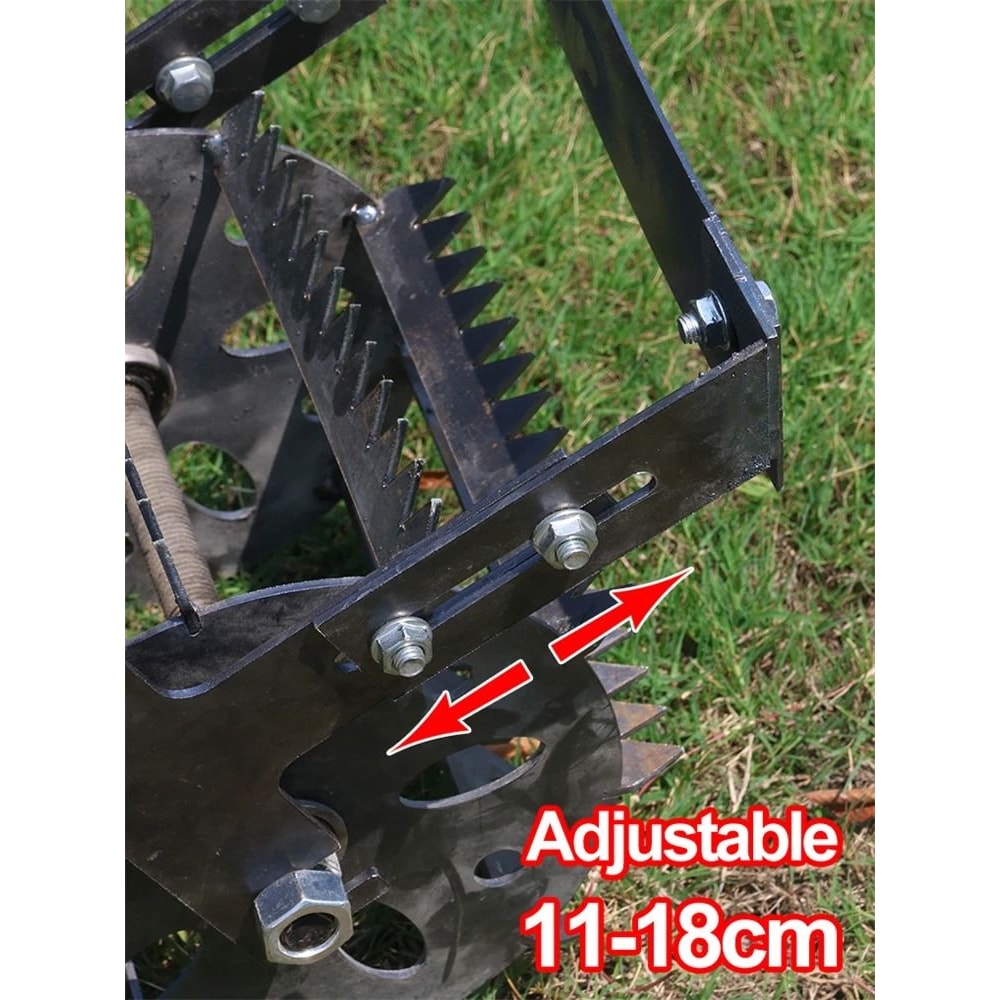 Hand Push Wheeled Weeder With Saw Tooth Manganese Steel Blade 4