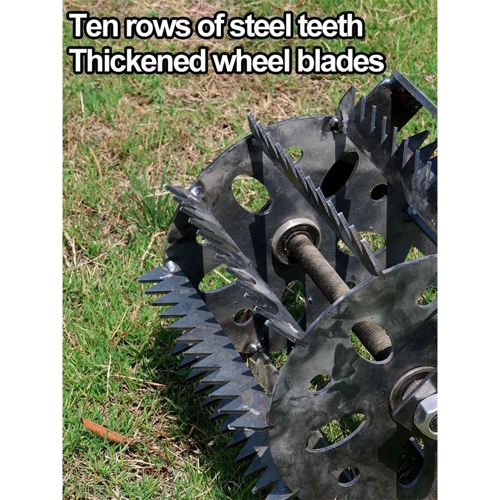 Hand Push Wheeled Weeder With Saw Tooth Manganese Steel Blade 5