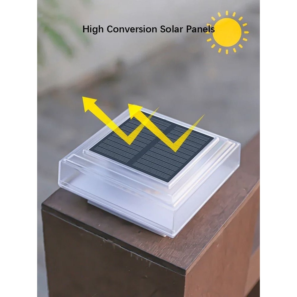 LED Solar Pillar Post Cap Light Waterproof Outdoor Decor 2