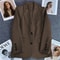 Korean Fashion Loose Boyfriend Style Brown Blazer For Women 4