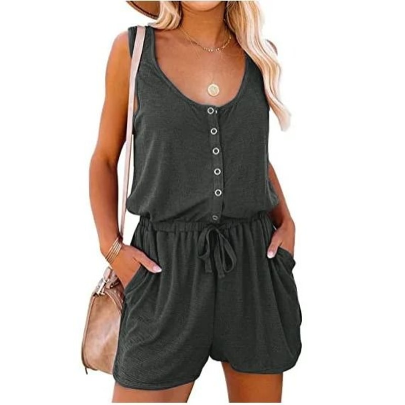 Sleeveless Waist Tie Wide Leg Jumpsuit For Women 6