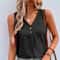 Womens V Neck Sleeveless Tank Vest Top Summer Casual Plus Size Blouse 1