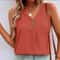 Womens V Neck Sleeveless Tank Vest Top Summer Casual Plus Size Blouse 2