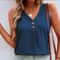 Womens V Neck Sleeveless Tank Vest Top Summer Casual Plus Size Blouse 4