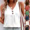 Womens V Neck Sleeveless Tank Vest Top Summer Casual Plus Size Blouse 5
