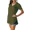 Loose Fit V Neck Short Sleeve Summer Blouse For Women 9