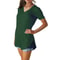Loose Fit V Neck Short Sleeve Summer Blouse For Women 14