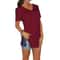 Loose Fit V Neck Short Sleeve Summer Blouse For Women 17