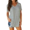 Loose Fit V Neck Short Sleeve Summer Blouse For Women 4