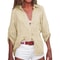 Womens Pure Cotton Loose Seven Quarter Sleeve Shirt 2
