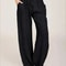 Womens Cotton Linen Straight Leg Pants With Elastic Waist And Pockets 1