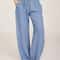 Womens Cotton Linen Straight Leg Pants With Elastic Waist And Pockets 2