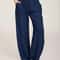 Womens Cotton Linen Straight Leg Pants With Elastic Waist And Pockets 3