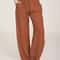 Womens Cotton Linen Straight Leg Pants With Elastic Waist And Pockets 4