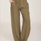 Womens Cotton Linen Straight Leg Pants With Elastic Waist And Pockets 5