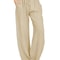 Womens Cotton Linen Straight Leg Pants With Elastic Waist And Pockets 8