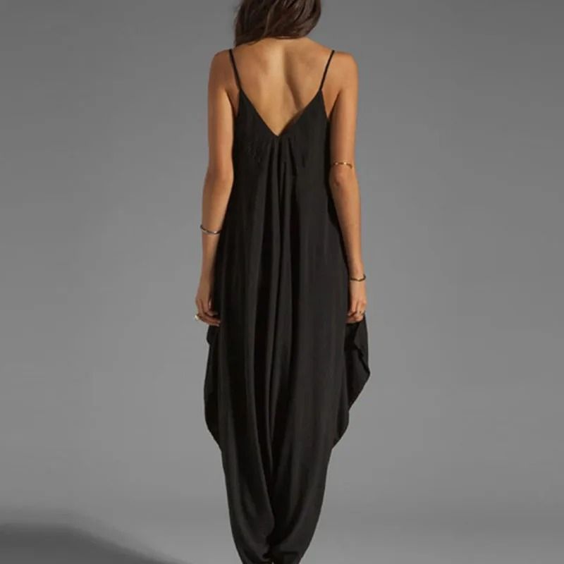 Sexy V Neck Sleeveless Loose Jumpsuit For Women 4