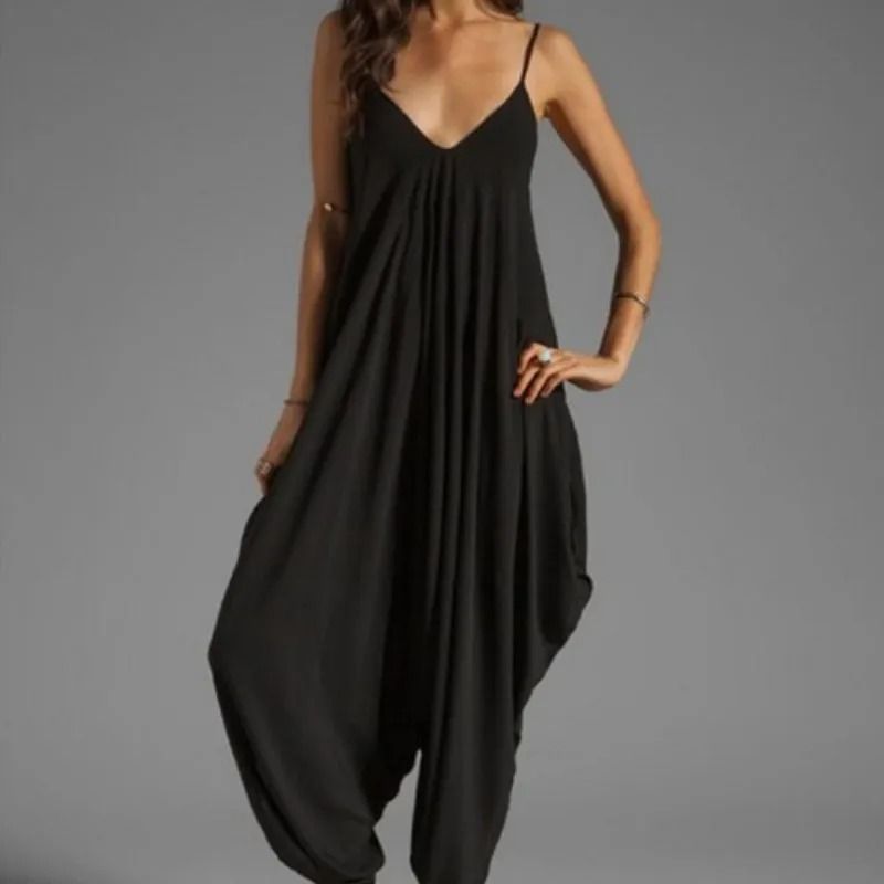 Sexy V Neck Sleeveless Loose Jumpsuit For Women 5
