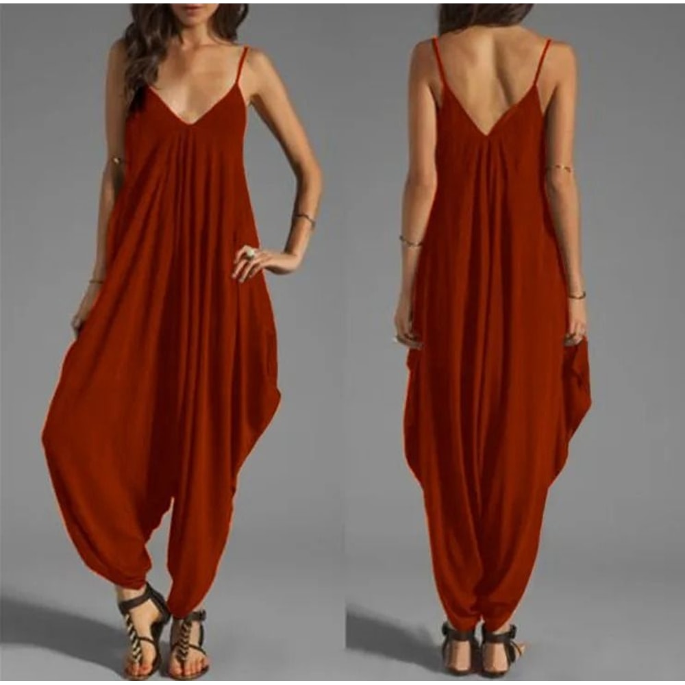 Sexy V Neck Sleeveless Loose Jumpsuit For Women 6