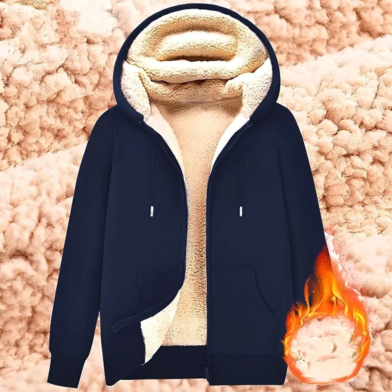 Warm Fleece Lined Zipper Jacket With Pockets For Men And Women Winter Wear 3