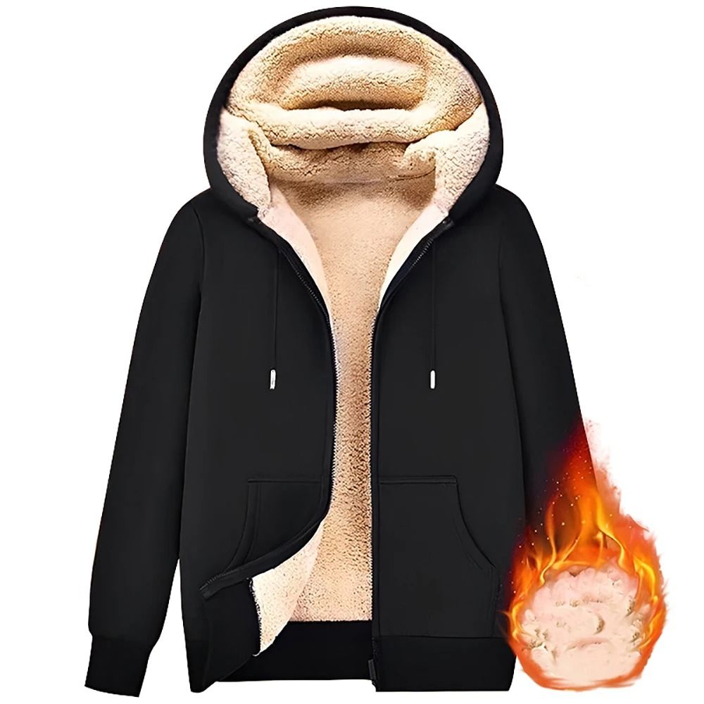 Warm Fleece Lined Zipper Jacket With Pockets For Men And Women Winter Wear 7