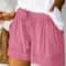 Womens High Waisted Lace Up Loose Fit Twill Wide Leg Summer Shorts 2