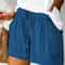 Womens High Waisted Lace Up Loose Fit Twill Wide Leg Summer Shorts 3